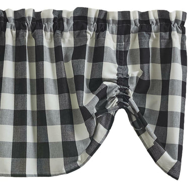 Wicklow Check Valance - Farmhouse Black & Cream Park designs - The Fox Decor